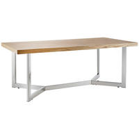 COUCHTISCH Eiche furniert rechteckig Eichefarben, Edelstahlfarben  - Edelstahlfarben/Eichefarben, Design, Holz/Holzwerkstoff (120/44/60cm) - Livetastic