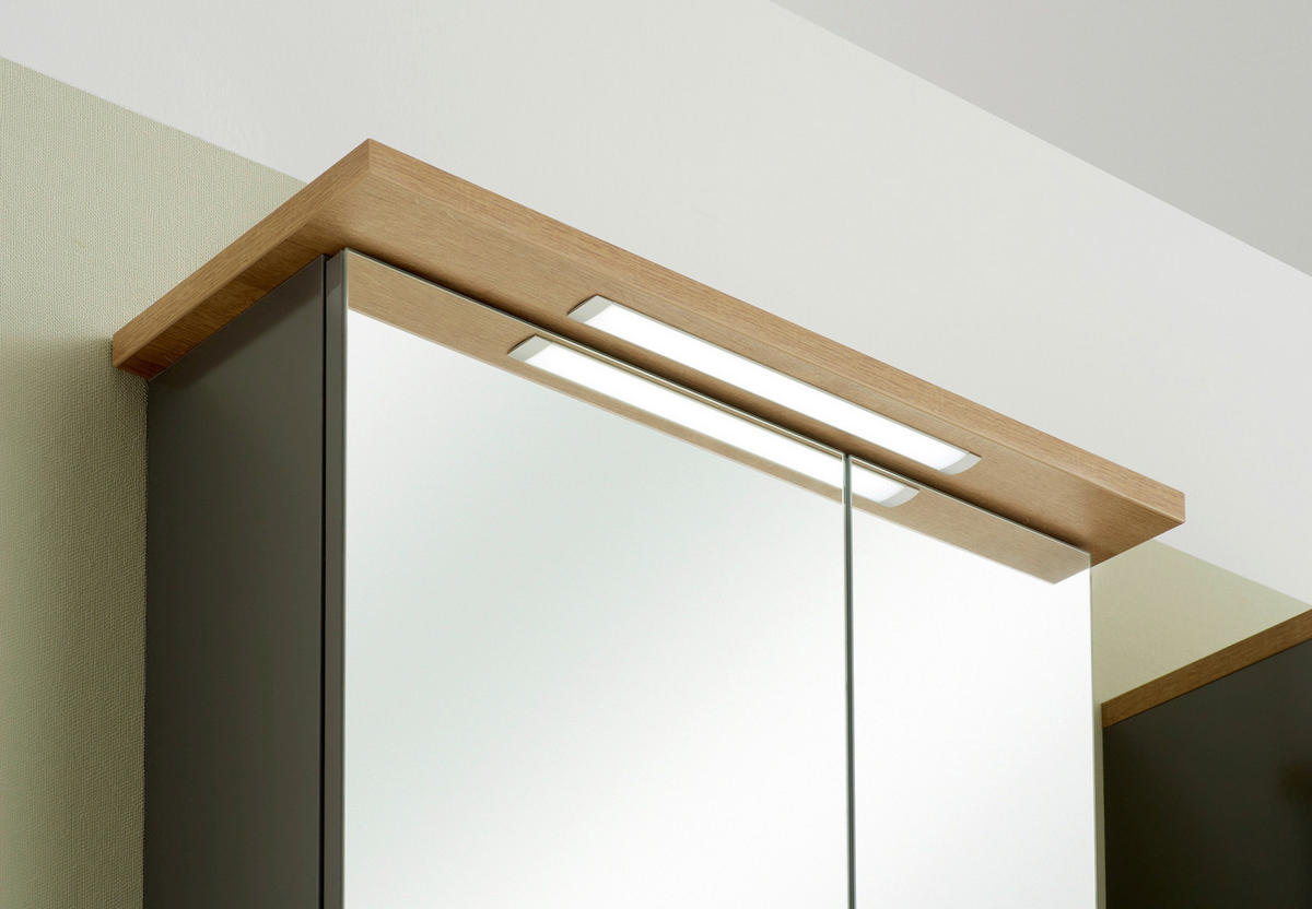SPIEGELSCHRANK 60/72/20 cm  - Eichefarben/Grau, Design, Glas/Holzwerkstoff (60/72/20cm) - Xora