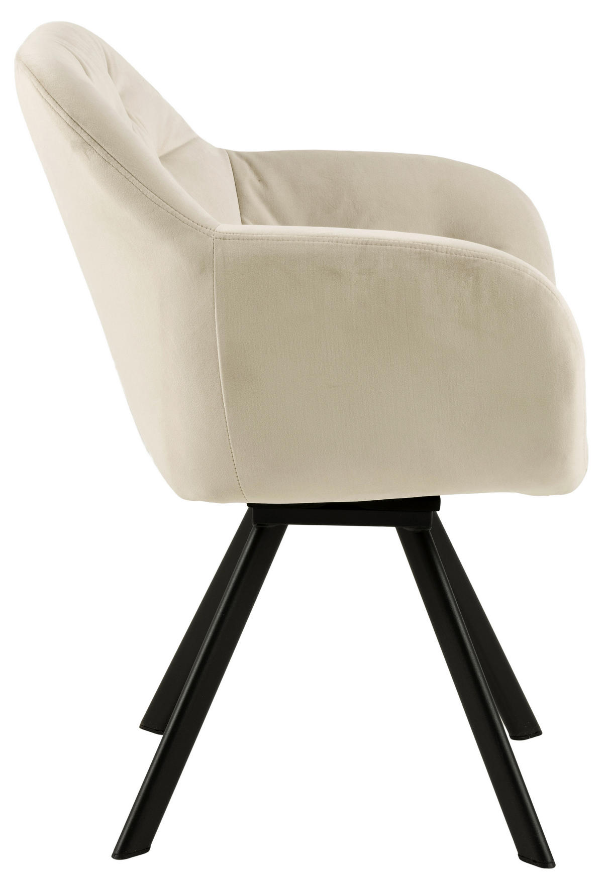 STOL MED ARMSTÖD  tygutbud, modellutbud, automatisk funktion för återhämtning sammet  - sandfärgad/svart, Design, metall/textil (57,5/81,5/61,5cm) - Best Price