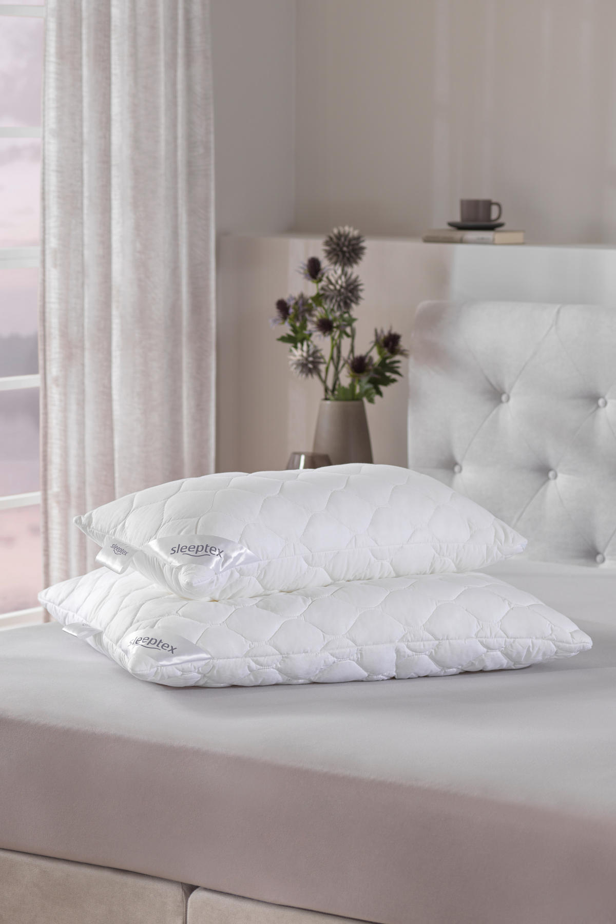 VANKÚŠ POD HLAVU, 40/80 cm - biela, Basics, textil (40/80cm) - Sleeptex