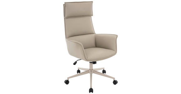 CHEFSESSEL Lederlook Taupe - Taupe, MODERN, Kunststoff/Textil (67/111-121/65cm) - Novel