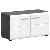 ŠATNÍ LAVICE, 80/44/37 cm - barvy stříbra/vysoce lesklá bílá, Design, kompozitní dřevo/plast (80/44/37cm) - MID.YOU