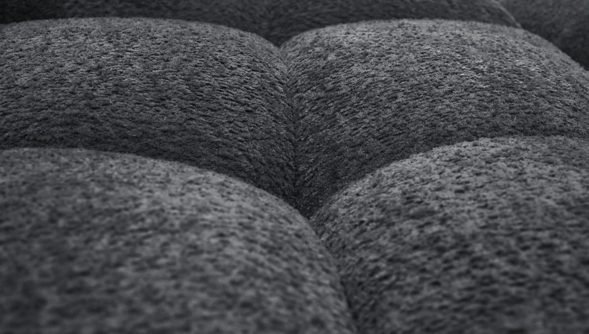 ECKSOFA ZAK Dunkelgrau Bouclé  - Dunkelgrau/Schwarz, Design, Kunststoff/Textil (280/186cm) - MID.YOU