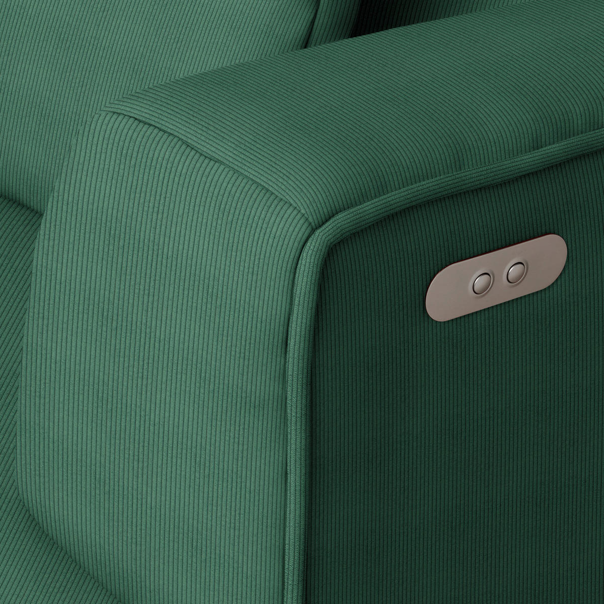 ECKSOFA Feincord Dunkelgrün  - Dunkelgrün/Schwarz, Design, Kunststoff/Textil (288/188cm) - Welnova