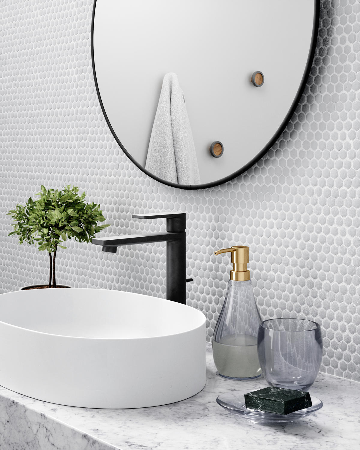 WANDSPIEGEL  - Titanfarben/Goldfarben, Basics, Glas/Metall (86cm) - Umbra