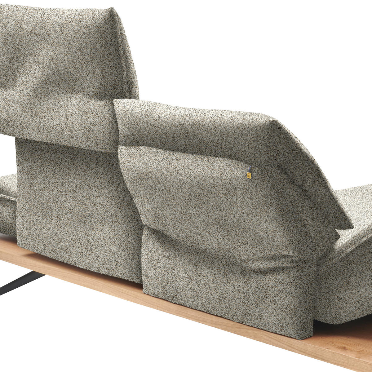 ECKSOFA Chenille Cappuccino  - Schwarz/Cappuccino, Design, Holz/Textil (132/240cm) - Koinor