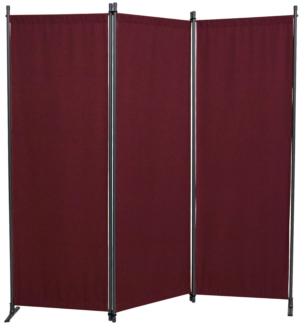 SICHTSCHUTZ - Bordeaux/Grau, Basics, Textil/Metall (165/165/51cm) - Boxxx