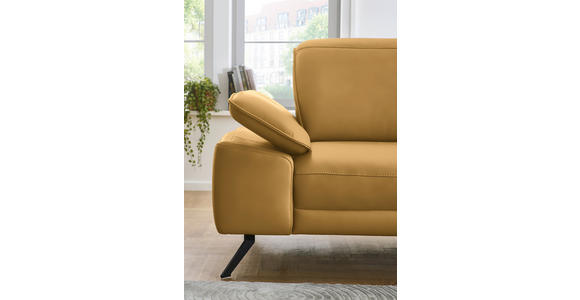 ECKSOFA in Echtleder Gelb 332/193 cm - Gelb/Schwarz, Design, Leder/Metall (332/193cm) - Dieter Knoll