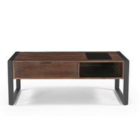 COUCHTISCH Mangoholz vollmassiv Klarglas 120/60/45 cm rechteckig Anthrazit, Dunkelbraun  - Dunkelbraun/Anthrazit, KONVENTIONELL, Glas/Holz (120/60/45cm) - Livetastic