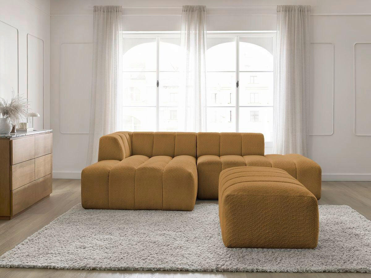 ECKSOFA  ANNECY Gelb Bouclé  - Gelb/Schwarz, MODERN, Kunststoff/Textil (170/262cm)