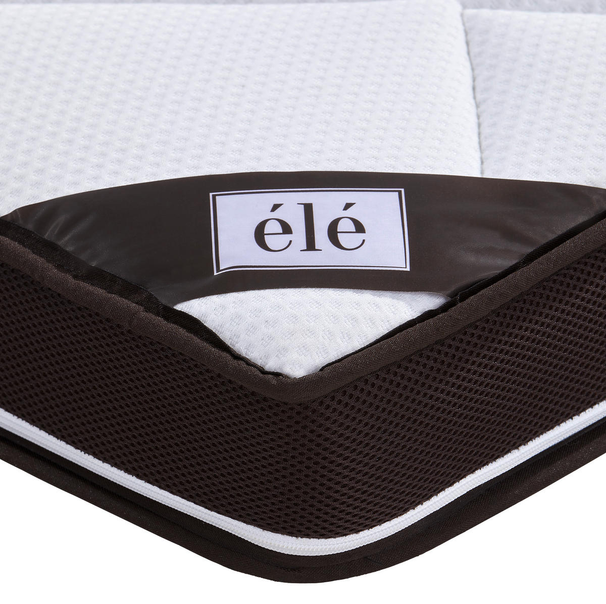 Topper Luxe 90/200 cm Höhe ca. 10 cm  - Weiß, Textil (90/200cm) - Ele