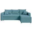 ECKSOFA  in Cord Türkis  - Türkis/Schwarz, KONVENTIONELL, Kunststoff/Textil (238/144cm) - Carryhome