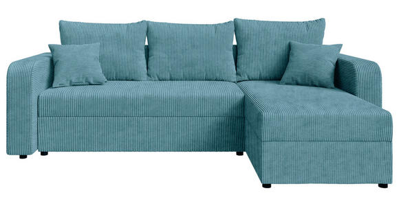 ECKSOFA  in Cord Türkis  - Türkis/Schwarz, KONVENTIONELL, Kunststoff/Textil (238/144cm) - Carryhome