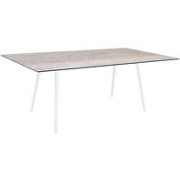 GARTENTISCH Kunststoff Grau rechteckig  - Weiß/Grau, MODERN, Kunststoff/Metall (180/100/75cm) - Stern