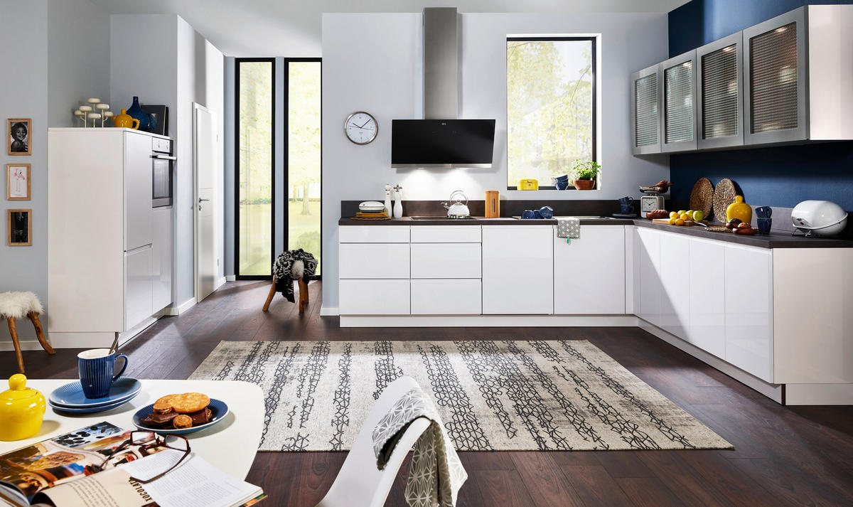 EINBAUKÜCHE DK506  - Weiß, Design, Holzwerkstoff - Dieter Knoll