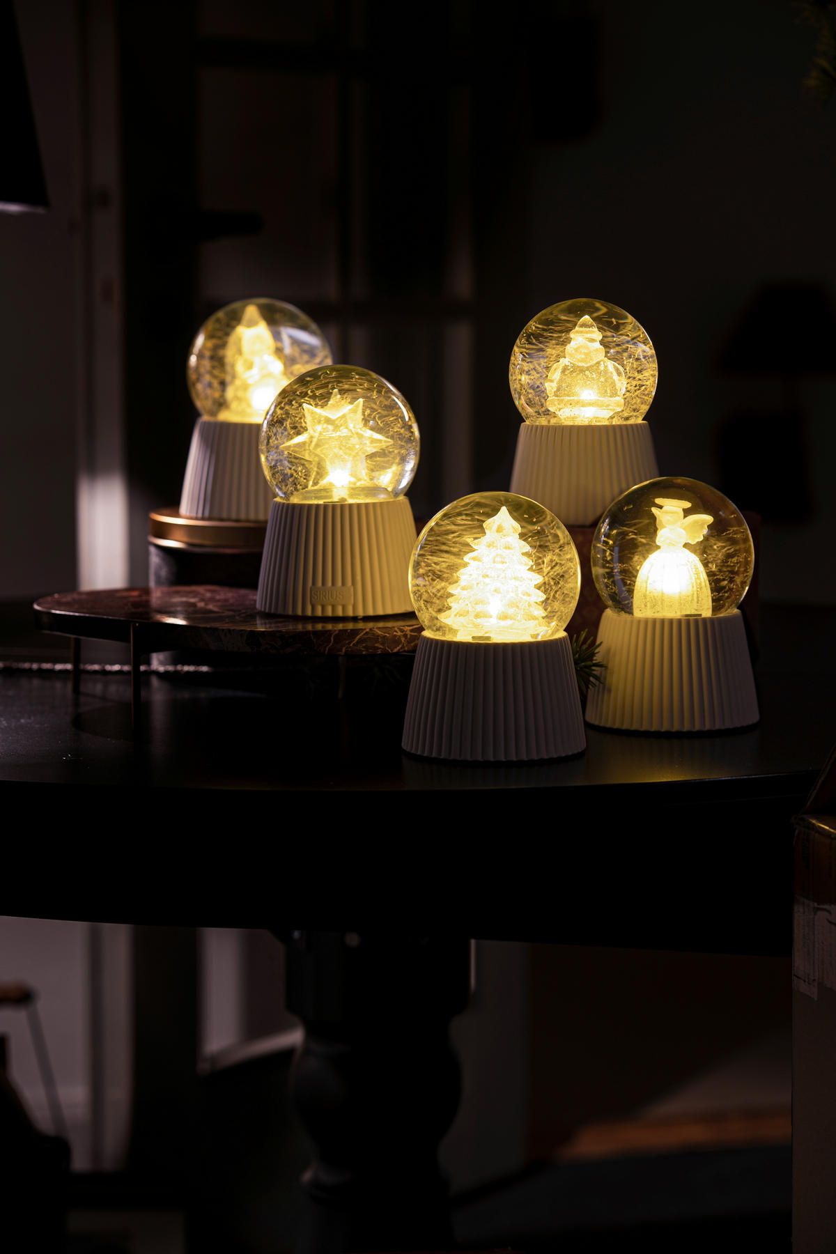 LED-DEKOLEUCHTE Christmas 10/14,5 cm   - Transparent/Weiß, KONVENTIONELL, Glas/Keramik (10/14,5cm)