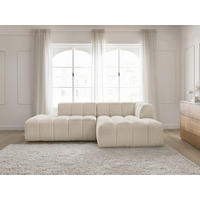 ECKSOFA  ANNECY Beige Bouclé  - Beige/Schwarz, MODERN, Kunststoff/Textil (262/170cm)