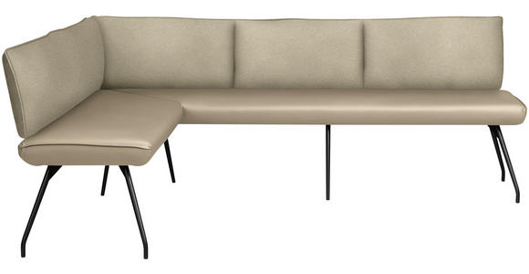 ECKBANK 165/225 cm  in Beige  - Beige/Schwarz, Design, Textil/Metall (165/225cm) - Moderano