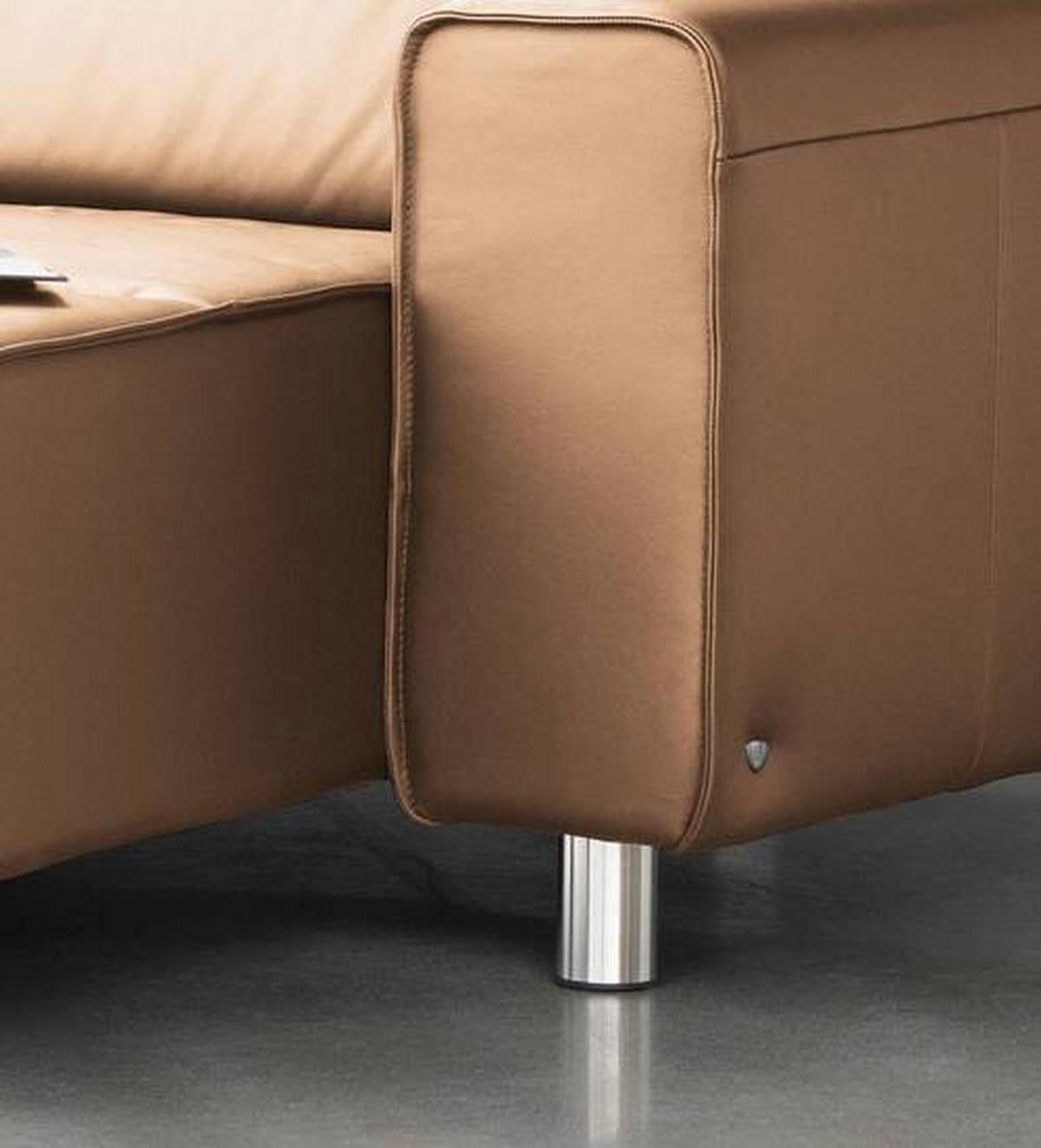 ECKSOFA in Echtleder Cognac  - Chromfarben/Cognac, Natur, Leder/Metall (184/248cm) - Stressless