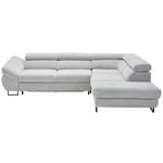 ECKSOFA in Webstoff Hellgrau  - Hellgrau/Schwarz, Design, Textil/Metall (280/235cm) - Hom`in