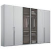 DREHTÜRENSCHRANK in Hellgrau  - Hellgrau, Trend, Glas/Holzwerkstoff (301/223/60cm) - Novel