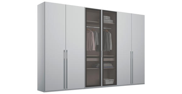 DREHTÜRENSCHRANK 301/235/60 cm 6-türig Grau, Hellgrau - Hellgrau/Grau, Trend, Glas/Holzwerkstoff (301/235/60cm) - Novel