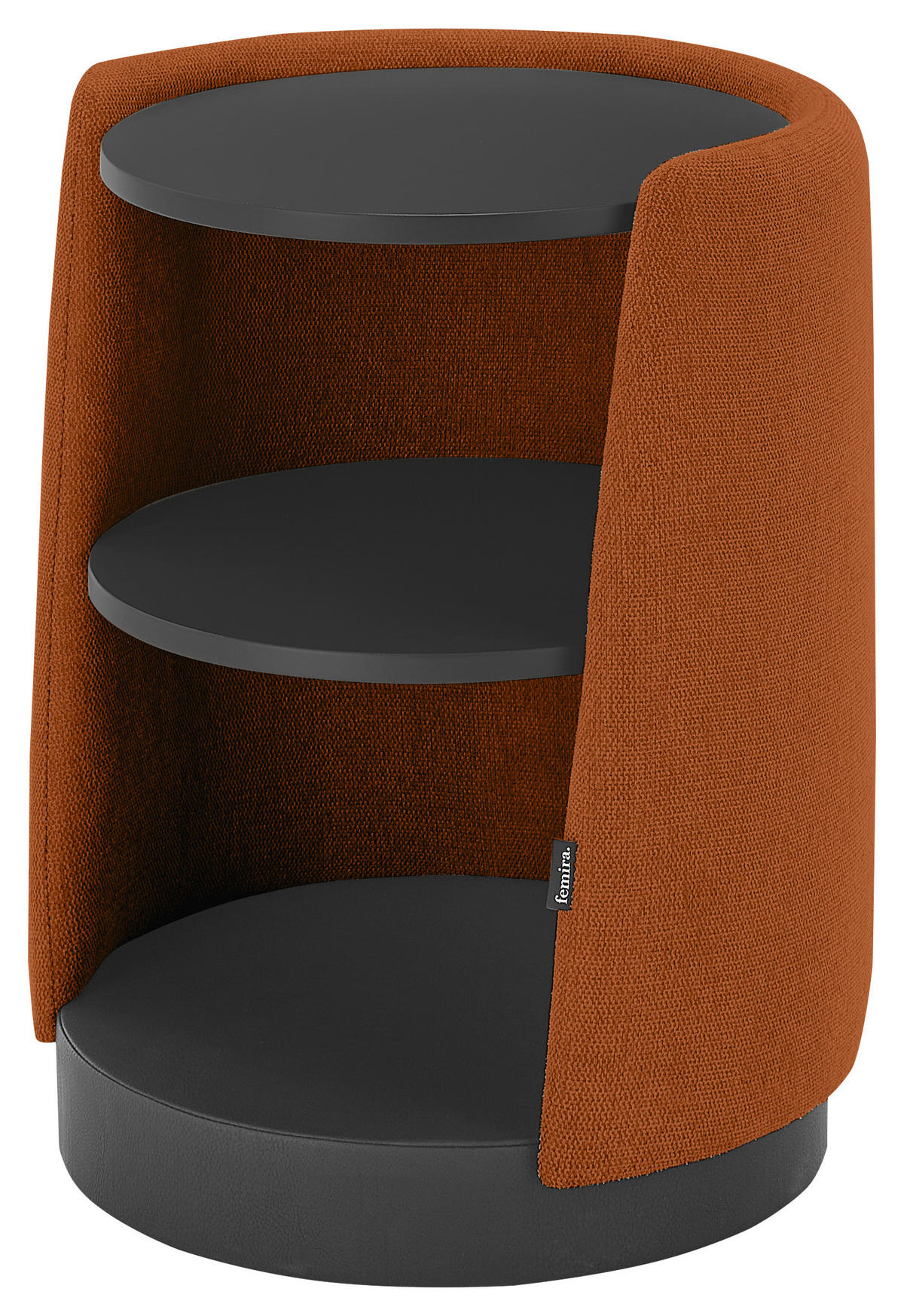 NACHTSCHRANK 48/57,5/48 cm Fichte, Kiefer Schichtholz, Sperrholz, Hartholz  - Schieferfarben/Rostfarben, Design, Holz/Holzwerkstoff (48/57,5/48cm) - Dieter Knoll