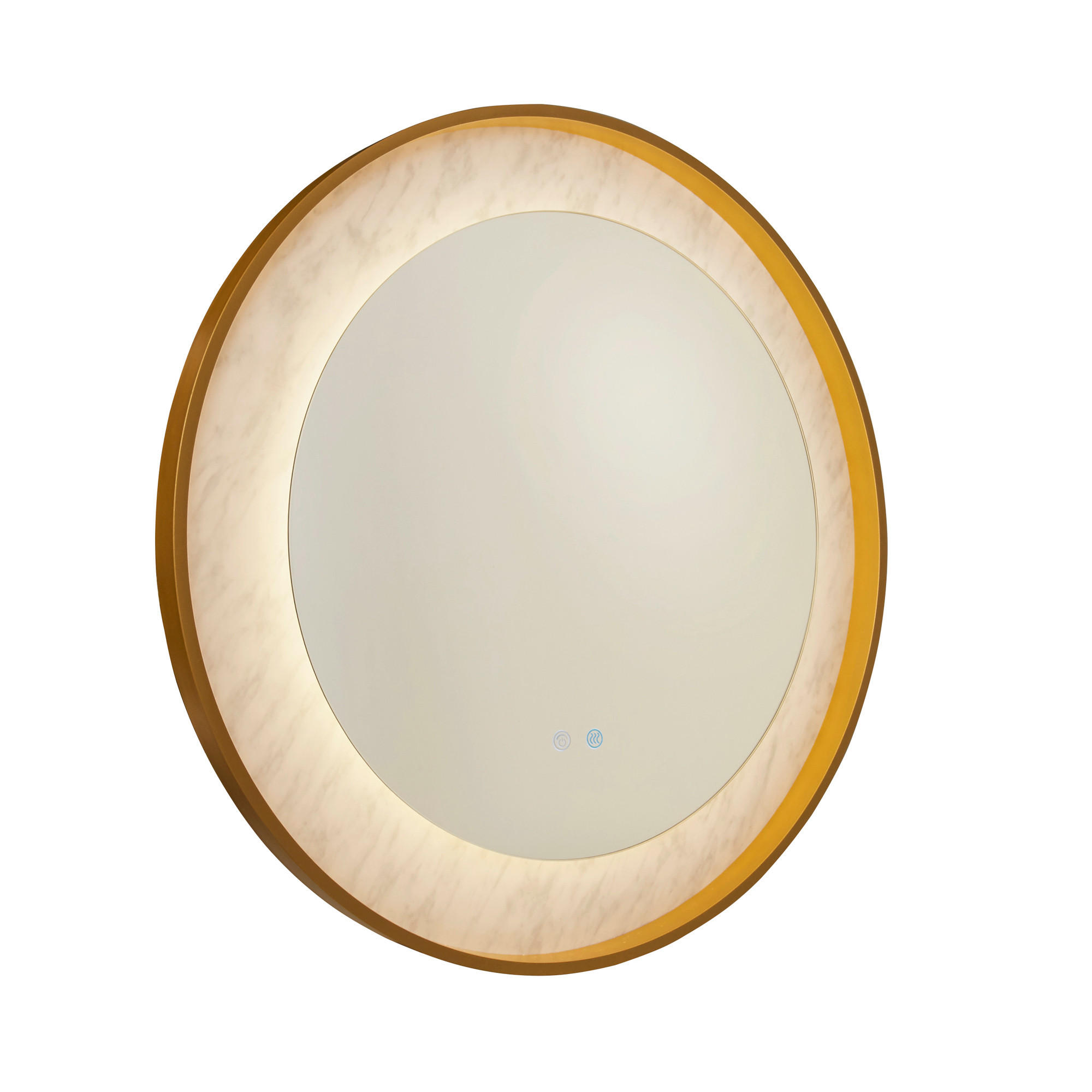 BADEZIMMER-WANDLEUCHTE Luxo 80/80 cm   - Goldfarben, Design, Glas/Metall (80/80cm) - Searchlight