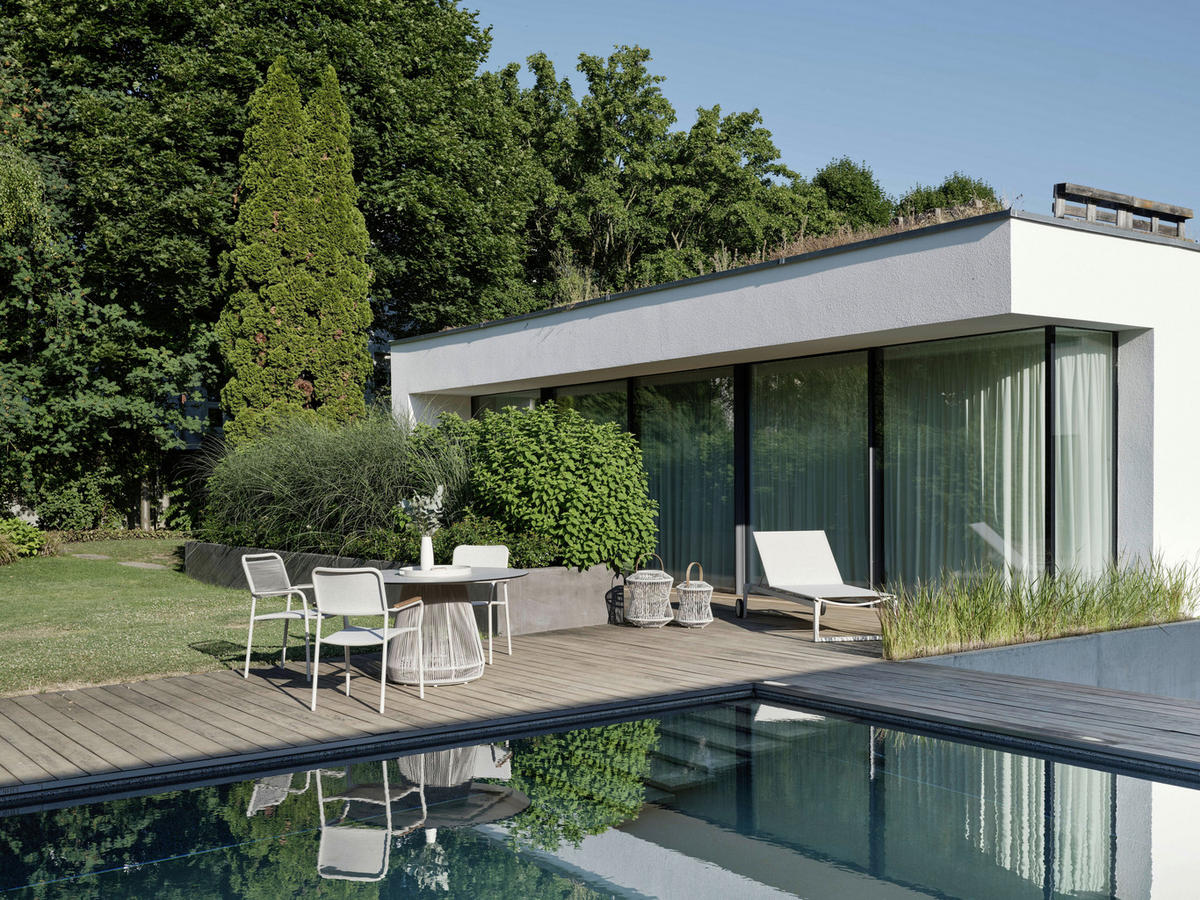 GARTENLIEGE 92/39/215 cm  - Greige, Basics, Textil/Metall (92/39/215cm) - Stern