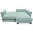 ECKSOFA Salbeigrün Cord  - Salbeigrün/Schwarz, KONVENTIONELL, Kunststoff/Textil (255/185cm) - Hom`in
