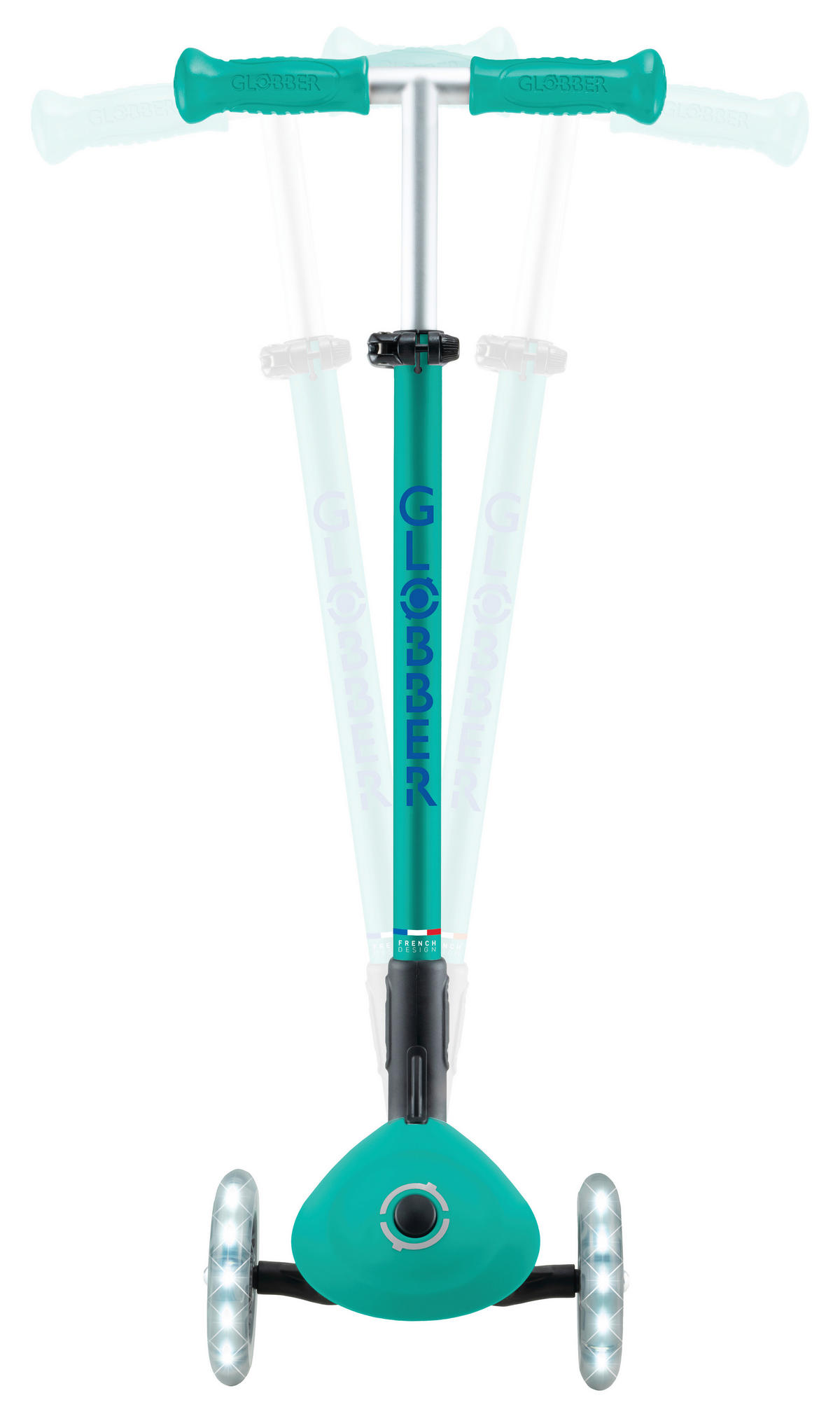 KINDERSCOOTER ELITE LIGHTS  - Türkis, Basics, Kunststoff (57.5/28/82.5cm) - GLOBBER