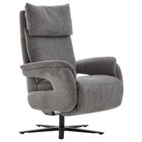 FERNSEHSESSEL in Struktur Grau  - Schwarz/Grau, MODERN, Textil/Metall (73/113-117/85cm) - Cantus