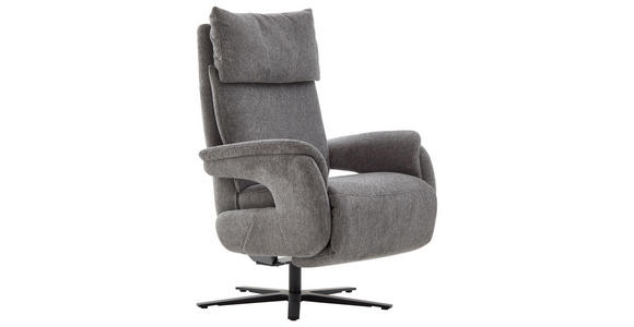 FERNSEHSESSEL in Struktur Grau - Schwarz/Grau, MODERN, Textil/Metall (73/113-117/85cm) - Cantus
