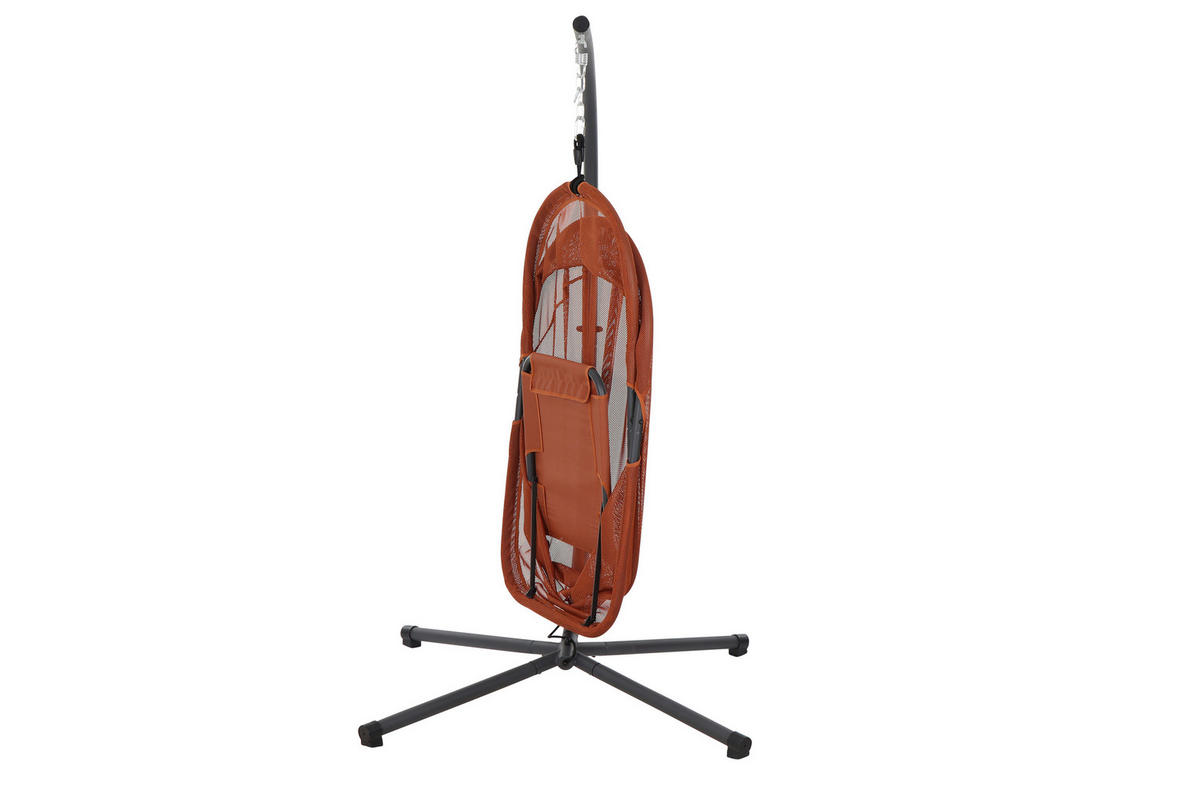 HÄNGESESSEL 123/195/106 cm  - Anthrazit/Rot, KONVENTIONELL, Kunststoff/Textil (123/195/106cm) - Siena Garden