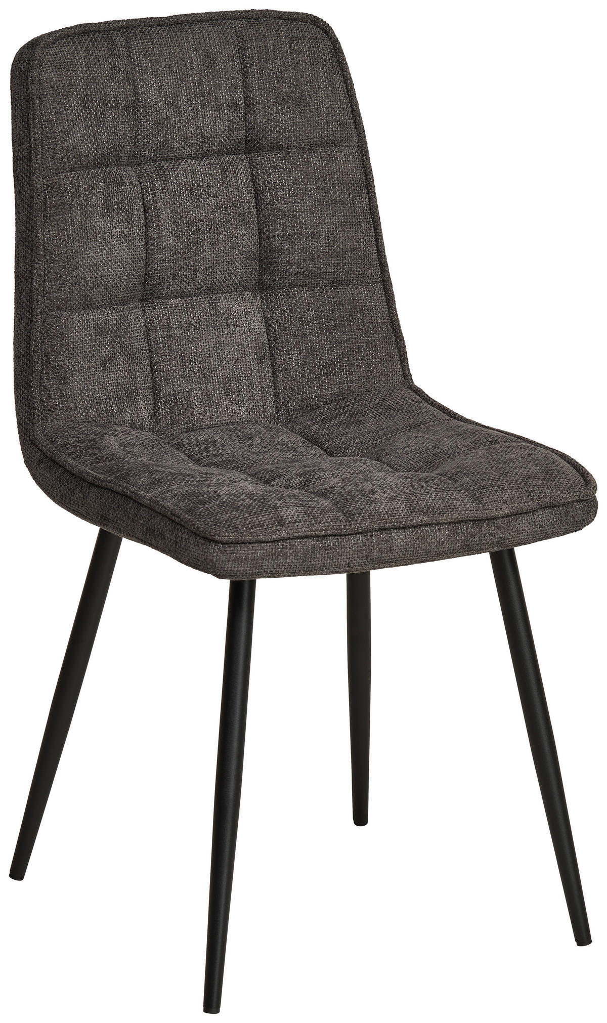 STUHL Leinenoptik Anthrazit Pappel Sperrholz  - Anthrazit/Schwarz, KONVENTIONELL, Holz/Textil (45/89/58cm) - MID.YOU