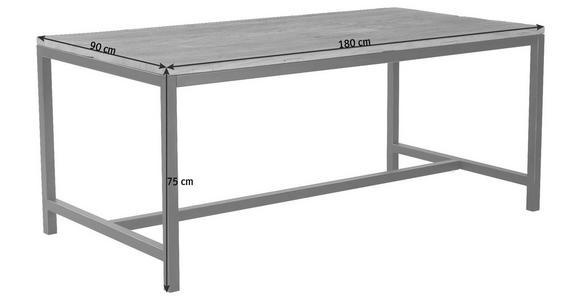 ESSTISCH in Holz, Metall 180/90/75 cm - Dunkelgrau/Braun, Trend, Holz/Metall (180/90/75cm) - Landscape