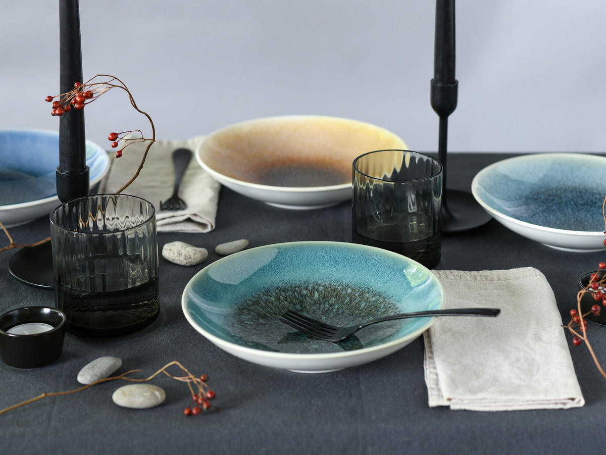 SCHÜSSELSET 4-teilig Caldera Mix   - Türkis/Bernsteinfarben, Basics, Keramik (22,5/6cm) - Creatable