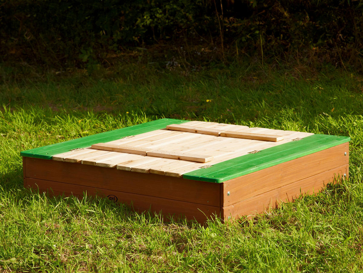 SANDKASTEN ELLA MIT DECKEL  - Braun/Grün, KONVENTIONELL, Holz (95/20/100cm) - Ambia Garden