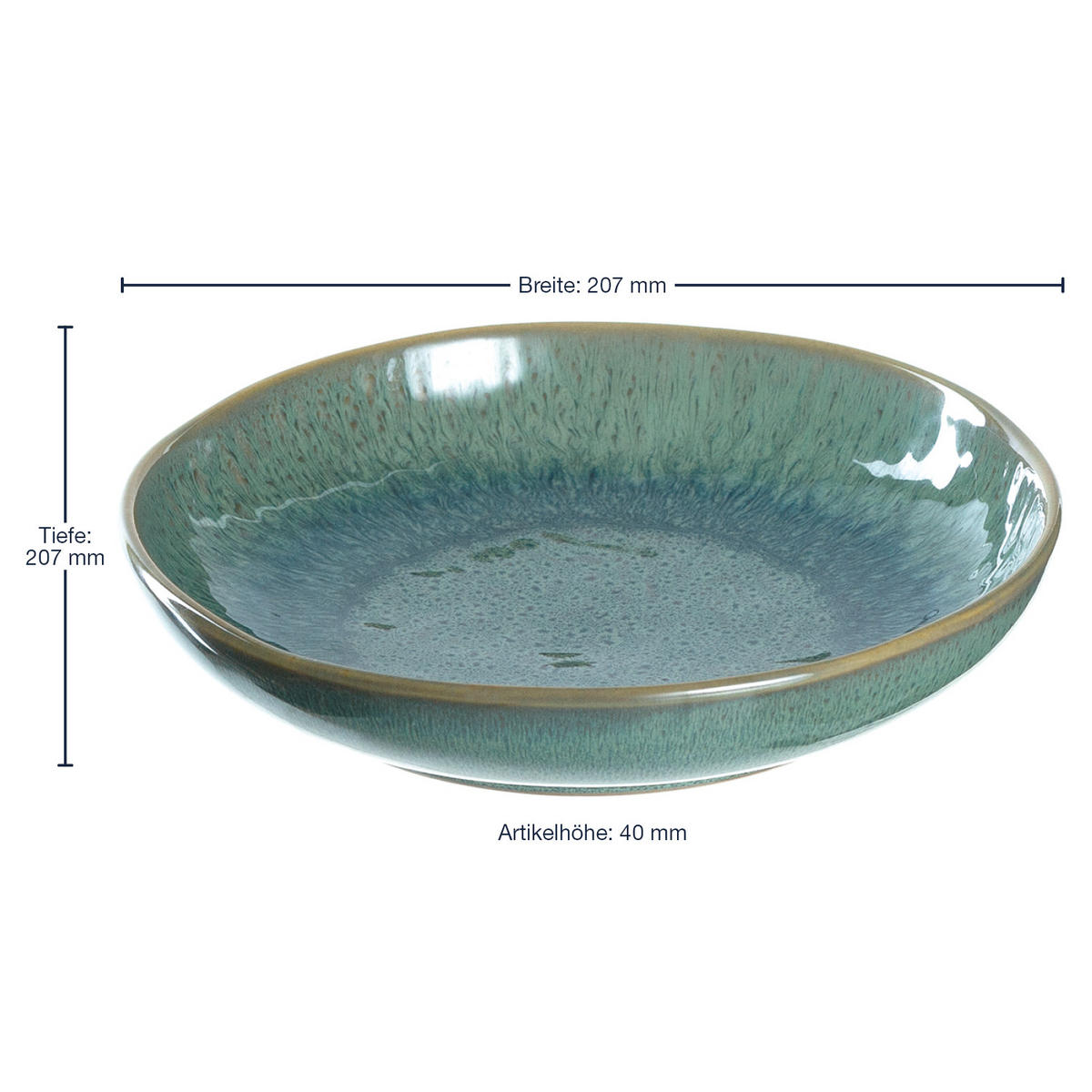 SUPPENTELLERSET Matera 6-teilig  - Grün, LIFESTYLE, Keramik (21cm) - Leonardo