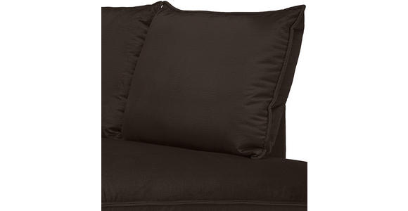 ECKSOFA in Samt Dunkelbraun  - Dunkelbraun/Schwarz, Design, Textil/Metall (241/200cm) - Carryhome