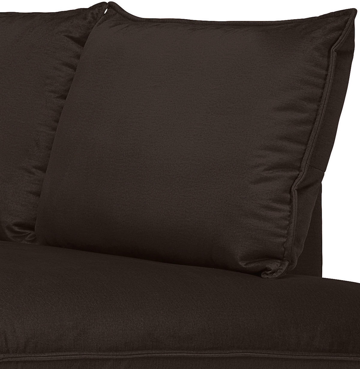 ECKSOFA in Samt Dunkelbraun  241/200 cm  - Dunkelbraun/Schwarz, Design, Textil/Metall (241/200cm) - Carryhome