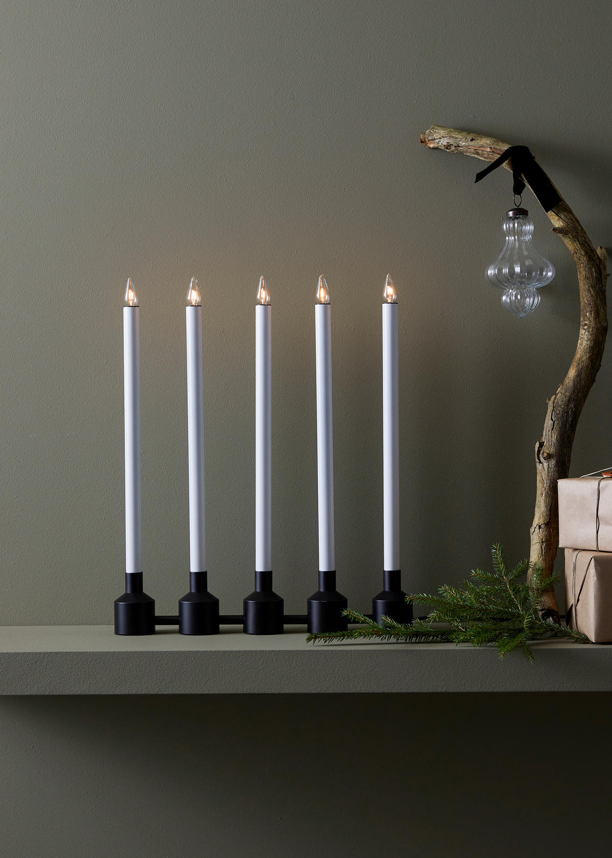 KERZE MIT LED  - Weiß, Basics, Metall (37/44/5cm) - Markslöjd