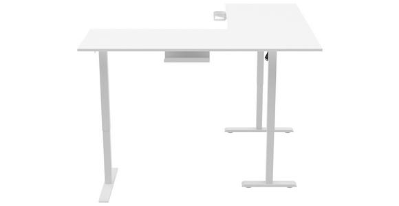 ECKSCHREIBTISCH höhenverstellbar  - Weiß, KONVENTIONELL, Holzwerkstoff/Kunststoff (160/160/72-117cm) - Carryhome