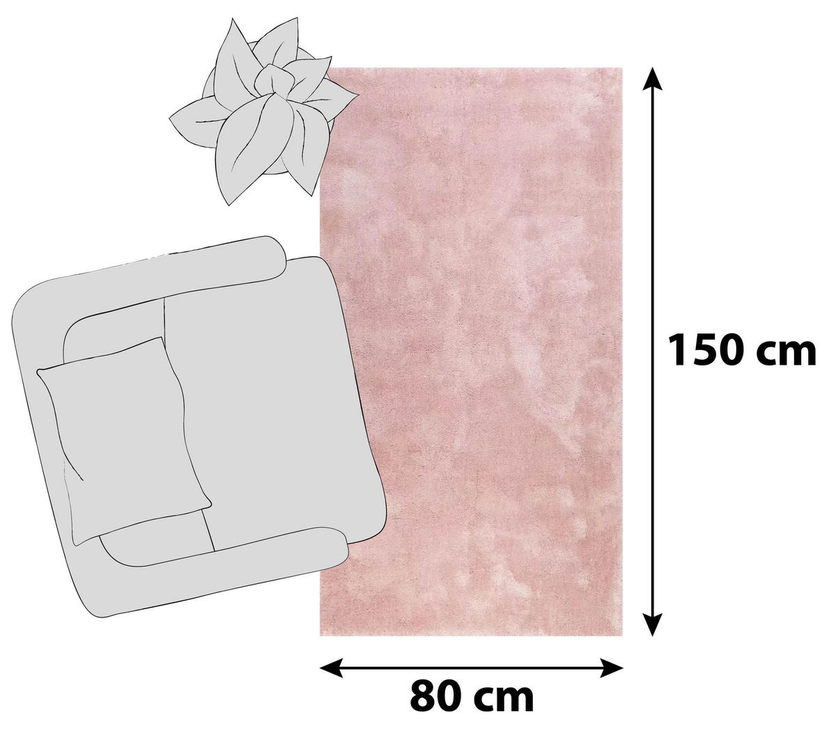 HOCHFLORTEPPICH 80/150 cm Relaxx Rosa  - Rosa, Basics, Textil (80/150cm) - Esprit