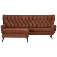 ECKSOFA Webstoff Rostfarben  - Rostfarben/Schwarz, Design, Holz/Textil (165/237cm) - Stylife