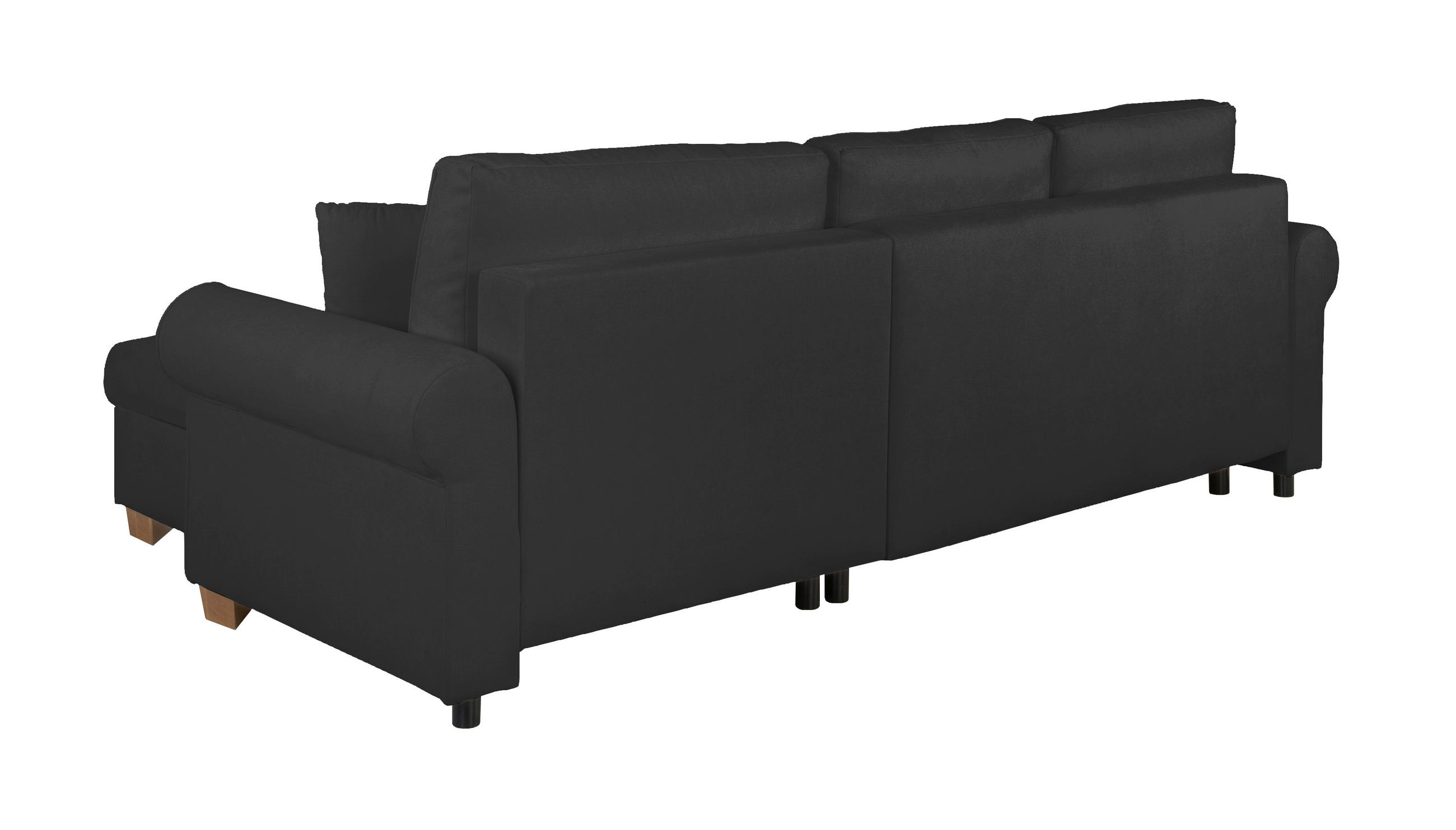 ECKSOFA in Anthrazit - Anthrazit/Buchefarben, Design, Holz/Textil (266/161cm) - MID.YOU