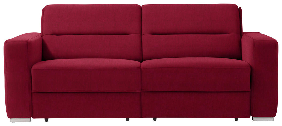 SCHLAFSOFA in Textil Bordeaux  - Bordeaux, Konventionell, Textil/Metall (202/86/92cm) - Sedda