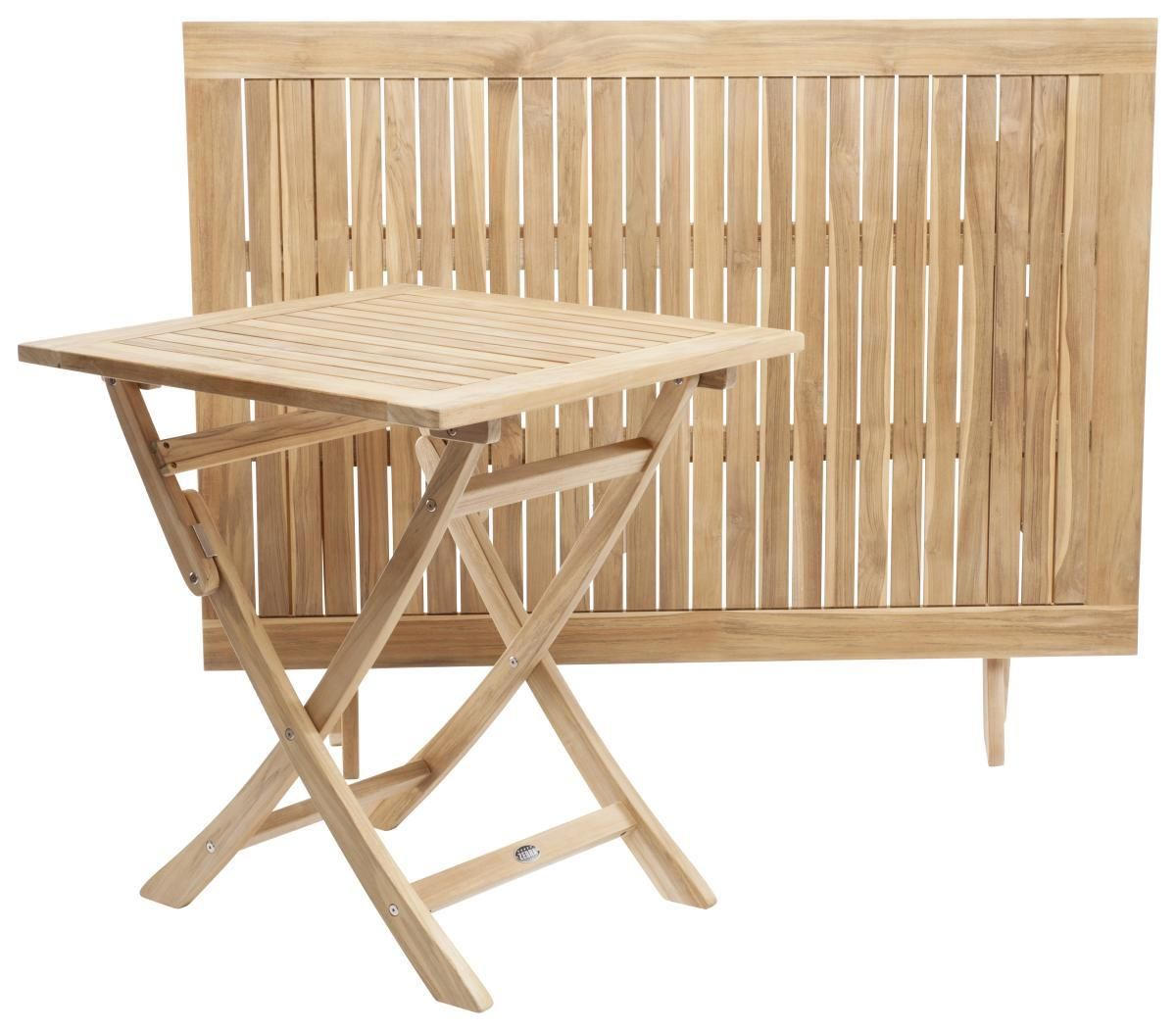GARTENTISCH 70/70/74 cm Holz, Metall quadratisch  - Edelstahlfarben/Teakfarben, LIFESTYLE, Holz/Metall (70/70/74cm) - Zebra 