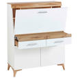 SEKRETÄR  Kabeldurchlass, Stauraum  - Eichefarben/Alufarben, Trend, Holzwerkstoff/Kunststoff (98/124/39,6cm) - Carryhome