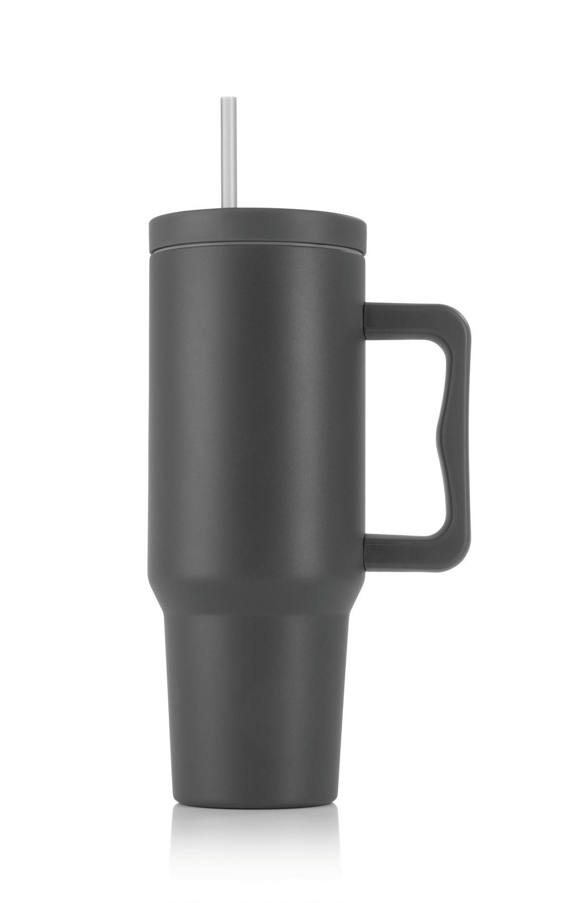THERMOBECHER Gourmetmaxx 1,2 L  - Grau, Basics, Kunststoff/Metall (15,5/11/27cm)